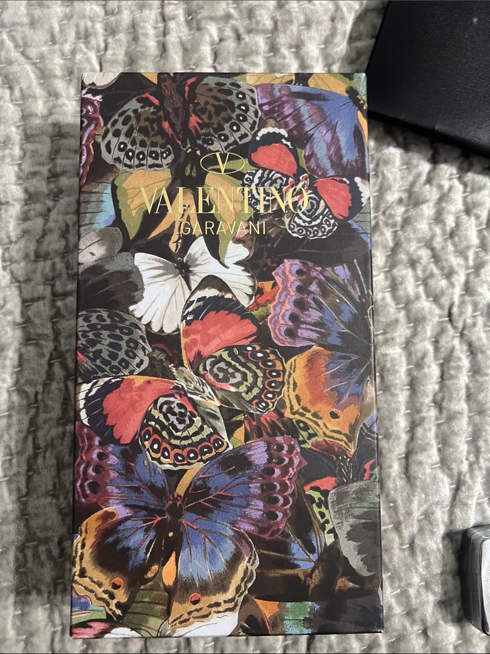 Valentino Garavani Multicolor Butterfly Print Box with Gold Logo